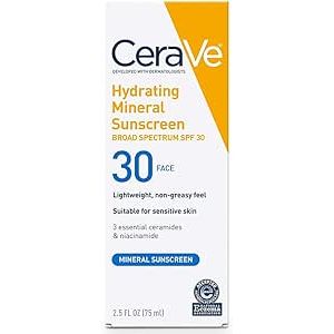 غسول الوجه الواقي من الشمس CeraVe مع عامل حماية من الشمس SPF 30 (2.5 أونصة)