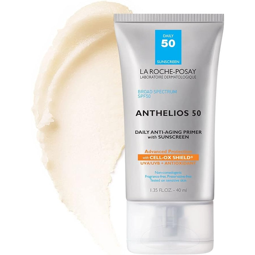 La Roche-Posay Anthelios Anti-Aging Primer with Sunscreen, 50 SPF, Blurs Fine Lines and Wrinkles with Daily Sun Protection, 1.35 Fl Oz