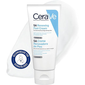 CeraVe SA Renewing Foot Cream | Foot Cream for Dry, Rough, Cracked Feet with Salicylic Acid and Ceramides | Fragrance Free | 3Oz, 88 ML