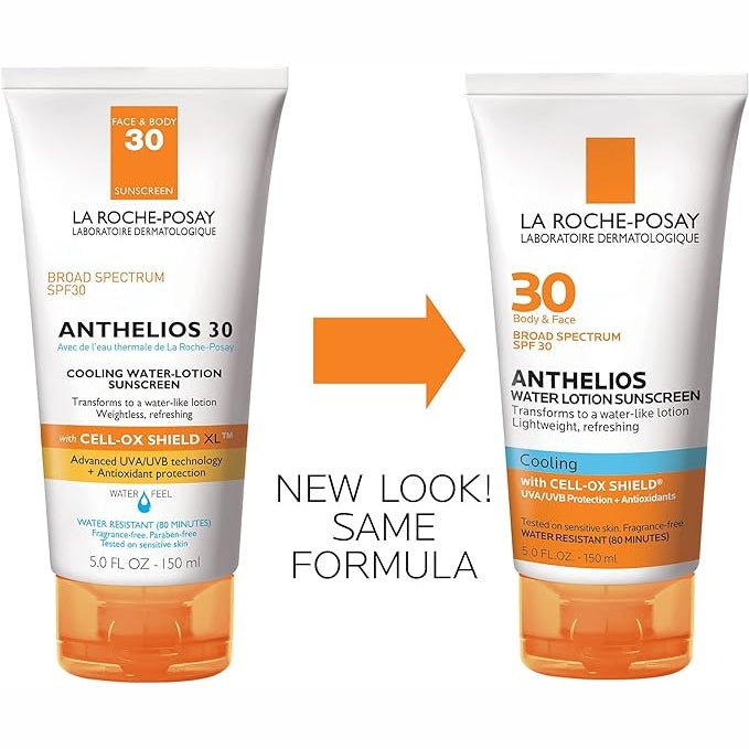 La Roche-Posay Anthelios Cooling Water Lotion Sunscreen for Body and Face, Broad Spectrum Sunscreen SPF, Absorbs Quickly, Water Resistant Every Day Sun Protection for Sensitive Skin