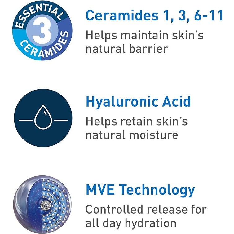 Cerave Pm Facial Moisturizing Lotion, 3 Oz., Multiplied With Derma Roller, 3 Fl Oz