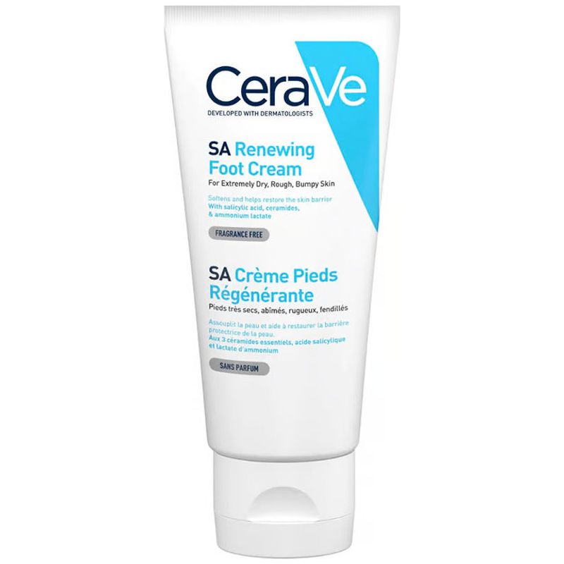 CeraVe SA Renewing Foot Cream for Dry, Rough, and Cracked Feet with Hyaluronic Acid 88mL