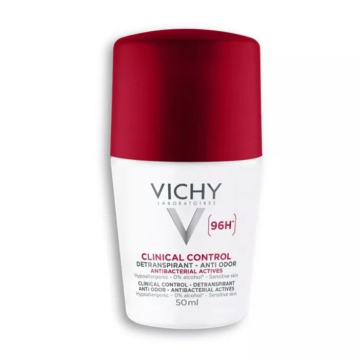 Vichy Deodorant 96H Clinical Control Antiperspirant Anti-Odour Roll-On 2 x 50ml